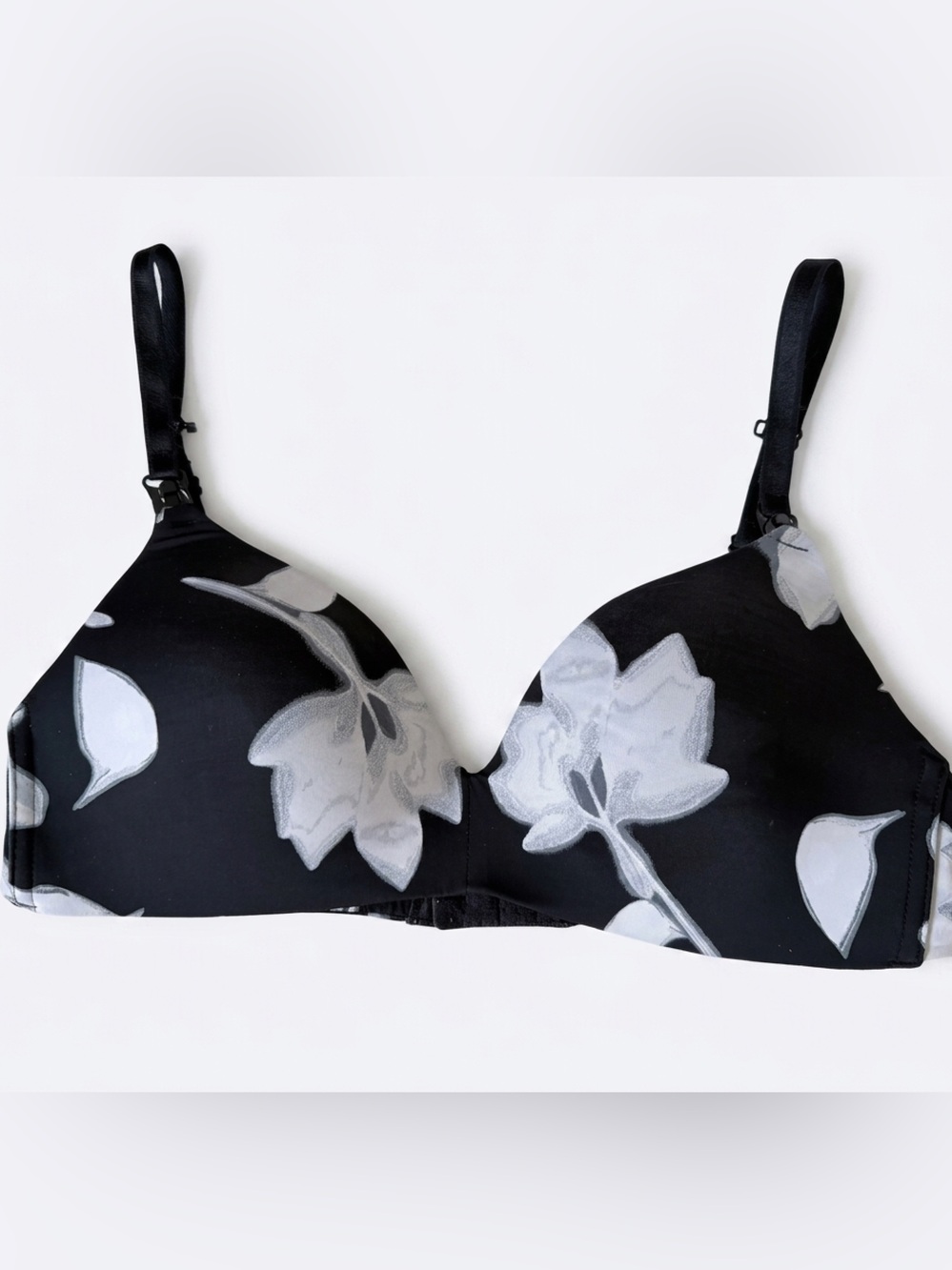 Auden Black and White Floral maternity Bra